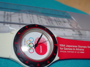 珍品　デザイン　KIRIN　２００４　JAPANESE　OLIMPIC　DELEGATON　FOR　GAMES　IN　ATHENS　３ATM　腕時計　ケース付　未使用品