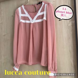 LAプラネットブルー購入　lucca couture ピンクシフォンチュニック