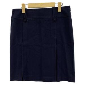 ゆうパケットOK MACPHEE マカフィー ボックスプリーツ ミニスカート size38/ネイビー