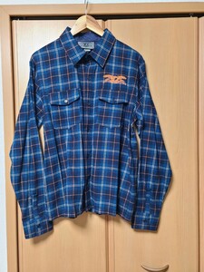 即決価格送料無料　ANTIHERO LONG SLEEVEアンチヒーロー長袖シャツBASIC EAGLE FLANNEL SHIRTNAVY/ORANGE　Msize　定価13200円