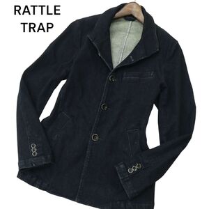 RATTLE TRAP メンズビギ 通年 スタンドカラー★ ストレッチ スリム 真紺 デニム ジャケット Sz.M　メンズ　A4T02347_3#O