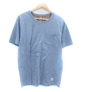 ポールスミス PAUL SMITH HOMEWEAR ルームウェア Tシャツ カットソー ラウンドネック 半袖 無地 LL 水色 ライトブルー /HO16 メンズ