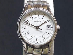 TIFFANY＆Co. ティファニー クラシック デイト レディース クォーツ 腕時計 SS ホワイト文字盤 ラウンド 店舗受取可