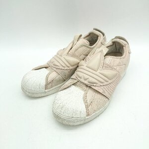 ◇ Θ adidas GZ8400 ブランドロゴ装飾 ローカットスニーカー サイズ23.5 ピンクベージュ ホワイト レディース E