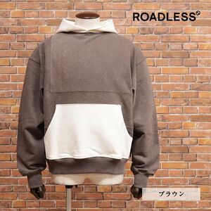 1円/23AW/ROADLESS/XSサイズ/パーカー RSSWPW-H 裏起毛スウェット 快適 ガーメントダイ イタリア製 新品/茶色/ブラウン/ja448/