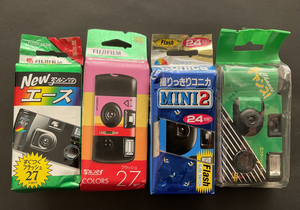 写ルンです 27枚撮 フジカラー/撮りっきりコニカ 24枚撮 コニカ/ チャンス 27枚撮/未開封/期限切れ 4コ 昭和レトロ