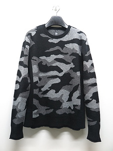 SALE30%OFF/wjk・ダブルジェイケイ/jacquard pull-over/black camo・L