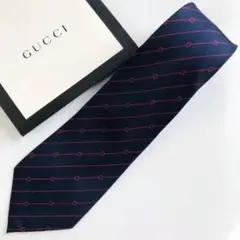 GUCCI ネクタイ ストライプ柄 ブラック