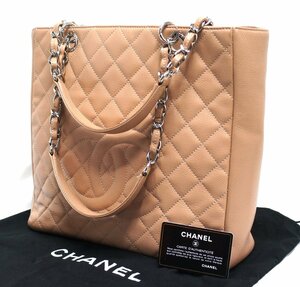 【美品】CHANEL シャネル GST　ショルダー トートバッグ　キャビアスキン シルバー金具 ギャランティカード シール有 17番台