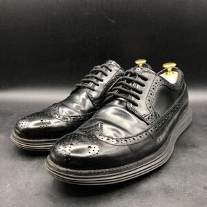 M3543 良品 COLE HAAN コールハーン レザー ビジネスシューズ ウイングチップ 外羽根 メンズ 9.5 M 27.5cm相当 ブラック 黒 革靴