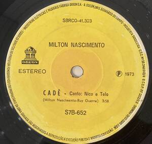 7inch★Milton Nascimento『Pabro / Cade / Sacramento』★Bra, Brazil, MPB, Free Soul★ Odeon ★33 EP