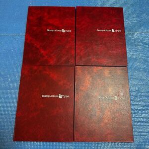 テージー SB-30Stamp Album B Type 切手帳 ストックブック 切手収納用ファイル　 赤/4冊　まとめ売り