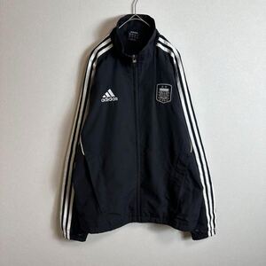 adidasトラックジャケット　Mサイズ　アルゼンチン　アームライン　ブラック黒