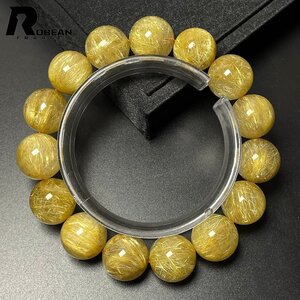 高級 EU製 定価35万円★ROBEAN・タイチンルチル★黄金針水晶 ゴールド ブレスレット 九星開運 天然石 金運 お守り 14.9-15.8mm M1205627