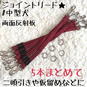 ★同梱お得★ジョイントリード・まとめて5本★中型犬・ウォルターシリーズ♪業販・卸・フリマ・大量販売★ワイン