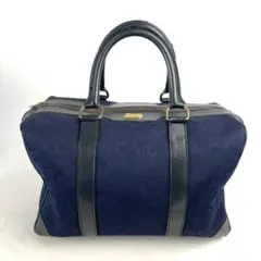 CELINE セリーヌ ハンドバッグ ミニボストン Cマカダム 馬車 ネイビー