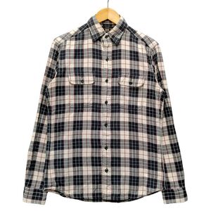 RRL ダブルアールエル チェック フランネルシャツ 長袖 ネイビー×ホワイト×レッド サイズXS 正規品 / 34199