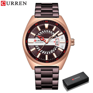 CURREN 8403 メンズ 腕時計 高品質 クオーツ スタイリッシュ デザイン 防水 スポーツ ウォッチ ステンレス ビジネス 時計 ブラウン
