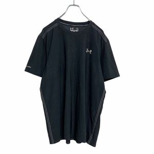 UNDER ARMOUR 半袖 プリント Tシャツ L ブラック シルバー COLD BLACK アンダーアーマー ロゴ スポーツ 古着卸 アメリカ仕入れ a407-6150