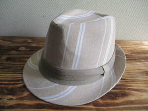 Grace＊BIGサイズ＊MAKANI POMI HAT＊シャンブレーストライプ中折れハット[A/XL]