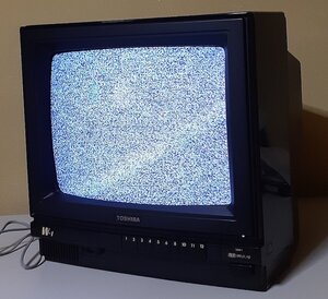 5123 通電確認のみジャンク 14型 ブラウン管テレビ 14W1 東芝 1988年製 昭和レトロ