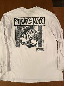 希少80s SKATE N.Y.C スケートTビンテージTシャツUSA製ロンT /powellサンタクルーズUSAステューシーNIRVANA 