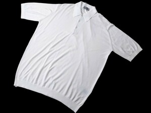  メンズ XL ジョンスメドレー 最高級コットン 定番ポロシャツ ISIS ホワイト JOHN SMEDLEY イギリス製★
