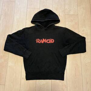 送料無料　ヴィンテージ　90年代 ランシド　プリントパーカー　バンドTシャツ　RANCID ロック　パンク　パーカー スウェット ブラック 黒