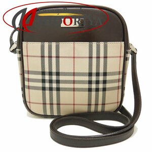 BURBERRY バーバリー ショルダーバッグ ノバチェック ナイロンキャンバスxレザー ベージュ ダークブラウン/251712【中古】