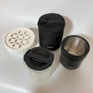 THERMOS サーモス ご飯が炊ける弁当箱 保温バック セット 弁当箱 保温 魔法瓶 ブラック【k650】