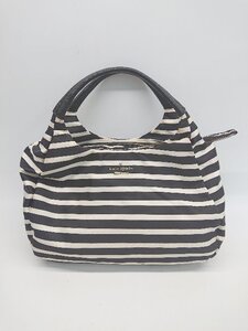 ◇ KATE SPADE NEW YORK ケイトスペード ニューヨーク ボーダー ハンド バッグ ブラック アイボリー系 レディース P