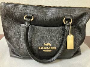 【21143】COACH　コーチ　２WAY ミニサッチェル　ハンドバッグ　レザー　ブラック　中古品　F31466