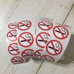 46枚ステッカーWarning No Smoking 禁煙ロゴステッカー
