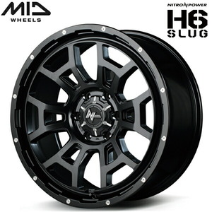 MID NITRO POWER H6 SLUG 1本価格 セミグロスブラック/マシニング 8.0J-17インチ 6H139.7 インセット+20