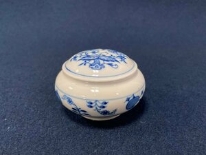 ［道］Meissen マイセン ブルーオニオン 蓋付き小物入れ #52027