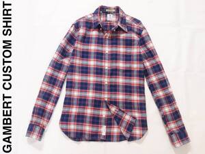 【送料無料】美品 アメリカ製 ジャーナルスタンダード別注 GAMBERT CUSTOM SHIRT ギャンバート ライトオンス ネルシャツ メンズ 15−33