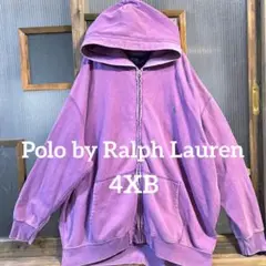 Polo by Ralph Lauren 4XB紫パーカー大き目フェード男女兼用