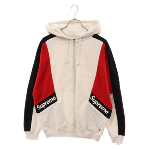 SUPREME シュプリーム 20SS Color Blocked Zip Up Hooded Sweatshirt カラーブロックジップアップスウェットパーカー グレー