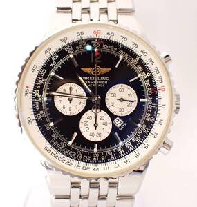 美品 箱付き BREITLING(ブライトリング) ナビタイマー A35340 SS AT 自動巻き 飛行機 クロノグラフ ブラック文字盤 メンズ