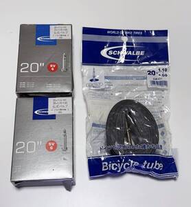 【新品】シュワルベ チューブ 6SV 20*1.10-1.50 仏式40mm 3個セット SUHWALBE クリンチャー ミニベロ tarn Dahon 自転車