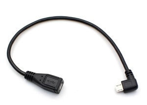 ○ Micro USB 2.0 延長ケーブル 左右あり 送料固定84円 （横出し サイド 90度 直角 アングル L字 マイクロUSB スマホ 充電)