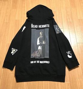 UNDERCOVER 19SS ビックシルエット ロングパーカー テープデザイン ボンテージ アンダーカバー スカルプリント archive THE DEAD HERMITS