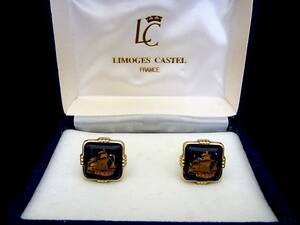 ■新品N■№1046 【 LIMOGES CASTEL】 リモージュ「舟・船」【ゴールド】カフス♪