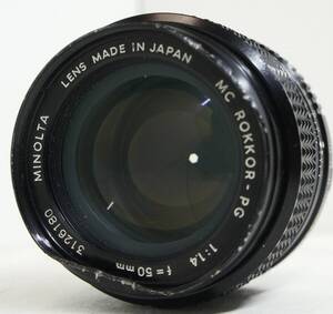 ~実写確認済~ ☆実用品・人気のボケる単焦点レンズ☆　ミノルタMDマウント用 MINOLTA MC ROKKOR-PG f=50mm F1.4 (I1187)