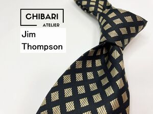 【超美品】Jim Thompson　ジムトンプソン　チェック柄 ネクタイ 3本以上 送料無料 メンズ ブラックブラウン　0101079