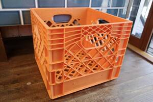 新品　MILK　CRATE　ミルククレート　ORANGE ボックス　箱　収納　アメリカ製 自転車 カゴ E.T. 映画 ガーデニング キャンプ インテリア