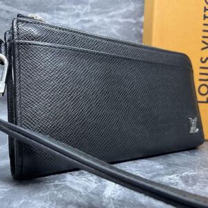 1円■新型/RFID搭載■ ルイヴィトン LOUIS VUITTON 長財布 ジッピードラゴンヌ タイガ メンズ ロゴ ビジネス レザー ブラック 黒 M69409