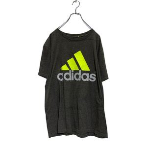 adidas 半袖 ロゴTシャツ M グレー アディダス クルーネック ビッグロゴ 古着卸 アメリカ仕入 a606-6389