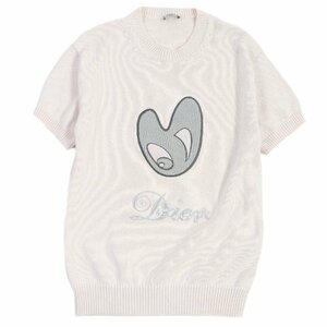 美品□DIOR ディオール オム 21AW 143M656AT294 ケニー・シャーフ ロゴエンブロイダリー 半袖ニット ライトピンク S イタリア製 正規品