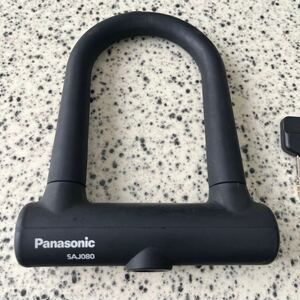 Panasonic U字ロック SAJ080 中古品、鍵３つ有り パナソニック 自転車 盗難防止 U型 